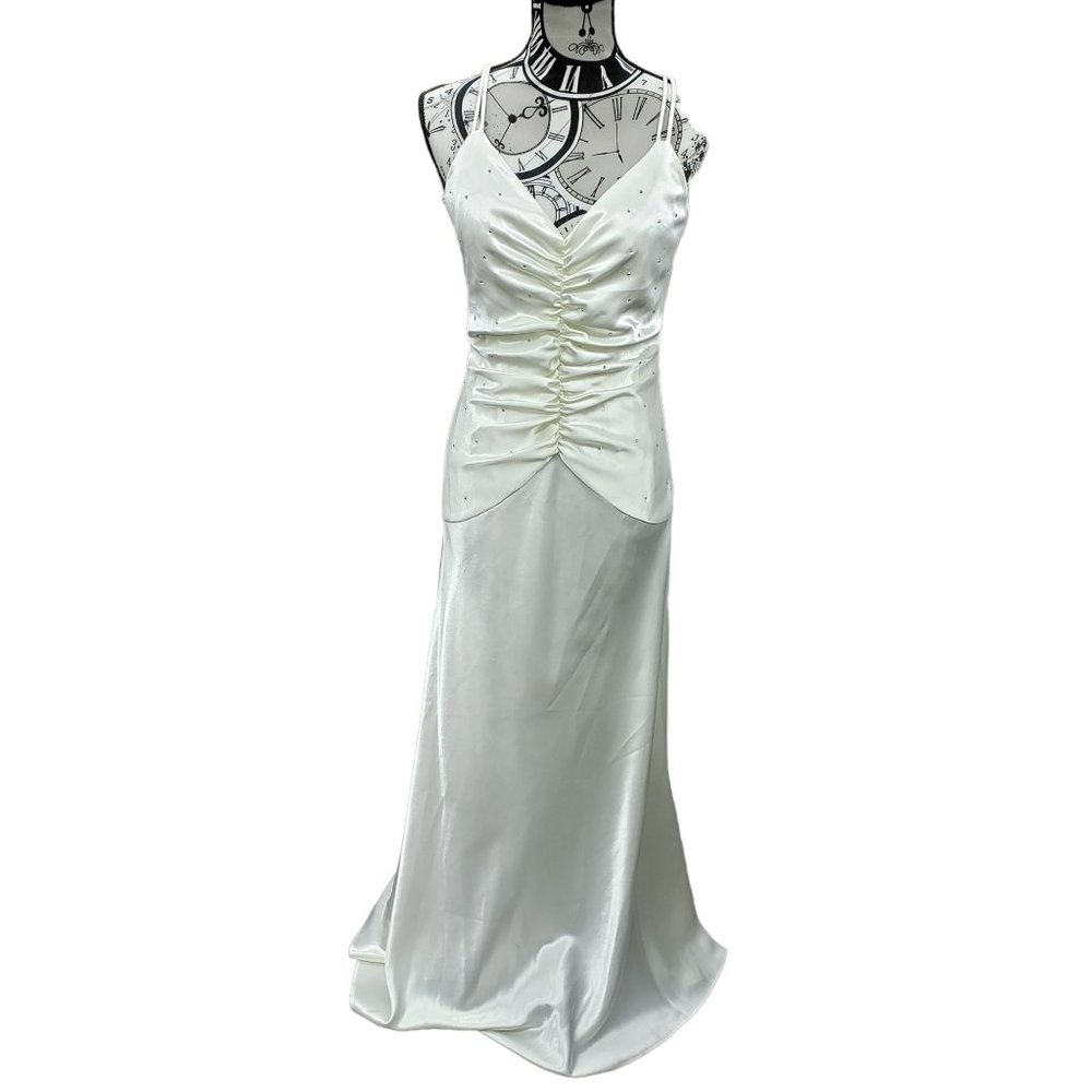 Blondie Nites by Linder Bernell size 7 off-White Cream Long Dress